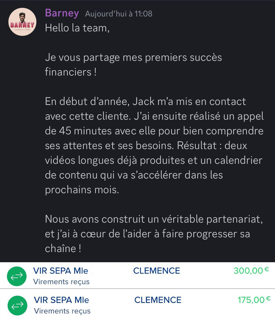 Barney partage ses premiers succès financiers